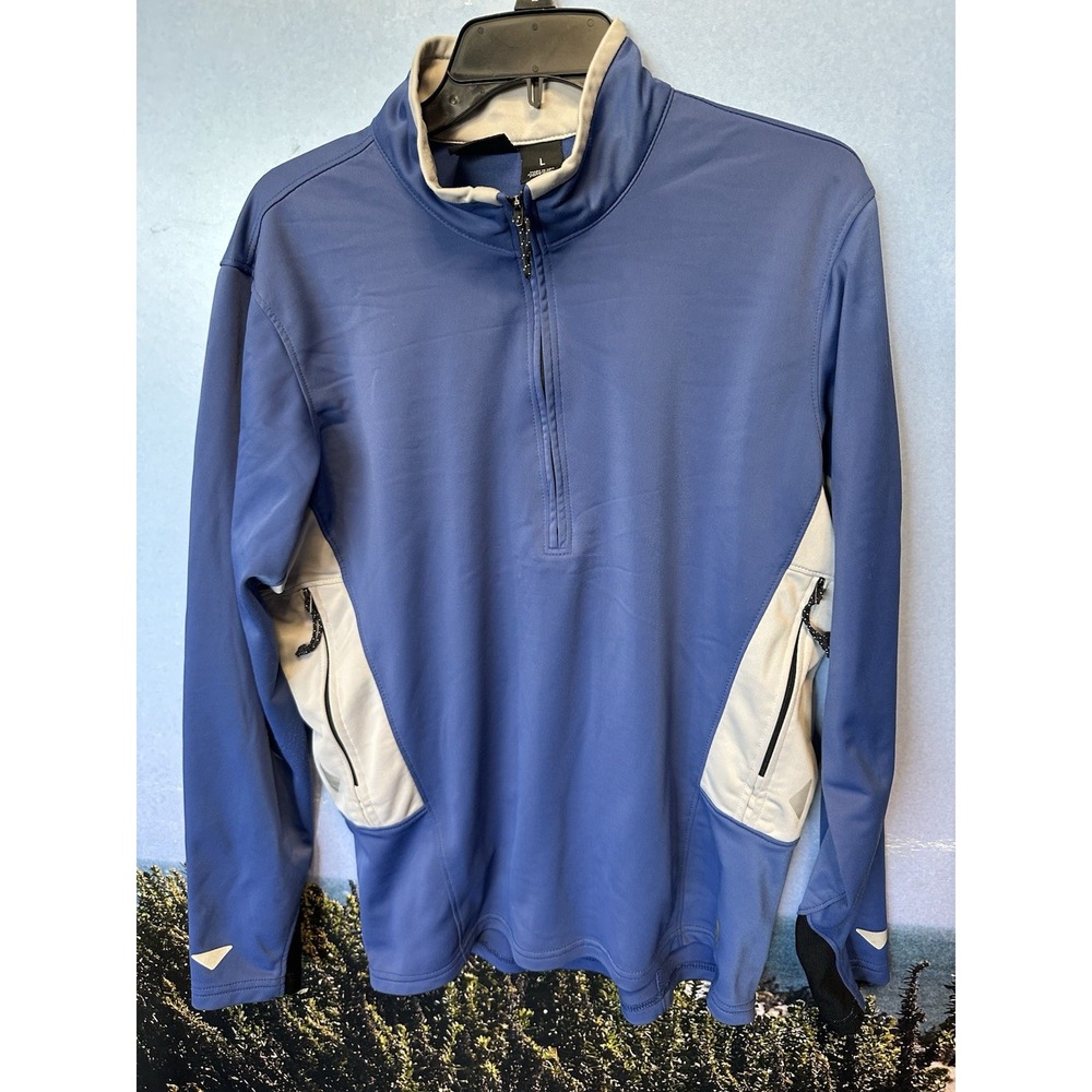 Mountain Hardwear Blue Gray 1/2 Zip Pullover Womens Sz L Lightweight Jacket